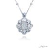 Exquisite Style: Timeless 0.70 ct. GIA-Certified Diamond Pendant  Radiant-Cut Diamond Cradled in Oval and Round Diamonds Handcrafted in Pure Platinum