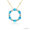 Exquisite Style: Timeless Paraiba Drop Pendant  Oval Paraibas & Round Diamonds in 18K Yellow Gold