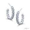 Classic Oval-Cut Diamond Hoop Earrings in Platinum