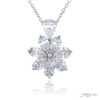 Exquisite Style: Timeless GIA-Certified Floral Diamond Pendant  Pear-Shaped Diamonds in Pure Platinum