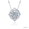 Exquisite Style: Timeless 0.85 ct GIA-Certified Diamond Pendant  Emerald-Cut Diamond Cradled in Oval Diamonds Handcrafted in Pure Platinum