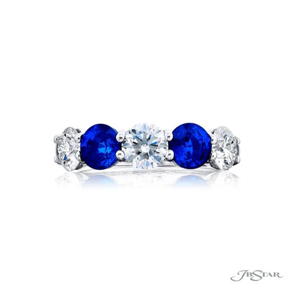 Elegance Elevated: Classic Single-Row Sapphire and Diamond Band