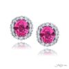 Timeless 5.05 ctw. Certified No-Heat Pink Sapphire & Diamond Halo Stud Earrings in Platinum