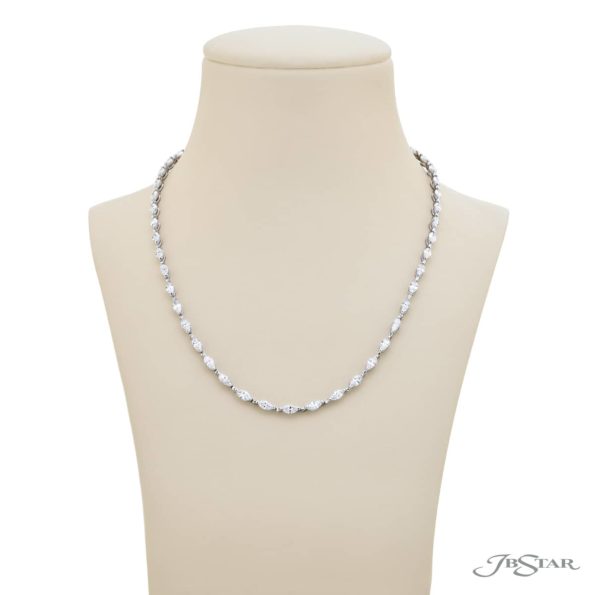 One-of-a-Kind Diamond Necklace Exquisite Marquise Diamonds Handcrafted in Pure Platinum