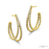 Unique Split Hoop Diamond Earrings with 114 Round Diamonds in 18K Yellow Gold