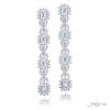 Timeless Emerald-Cut Diamond Drop Earrings with Marquise & Round Accents in Platinum