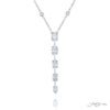 Exquisite Style: Our Timeless Diamond Drop Pendant  Five Dazzling Oval Diamonds in Pure Platinum