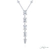 Exquisite Style: Our Unique Certified Diamond Drop Pendant  Radiant-Cut & Tapered Baguette Diamonds in Pure Platinum
