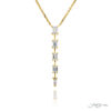 Exquisite Style: Our Unique Diamond Drop Pendant  Emerald-Cut Diamonds & Tapered Baguette Diamonds in 18KY Gold