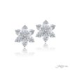 Timeless Floral Diamond Stud Earrings in Platinum