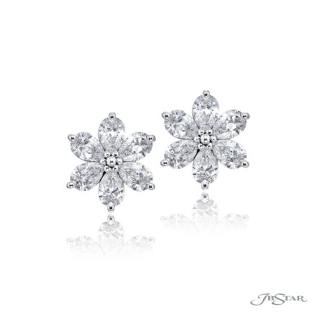 Timeless Floral Diamond Stud Earrings in Platinum Timeless Floral Diamond Stud Earrings in Platinum