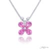 Exquisite Style: One-of-a-Kind 3.26 ctw Pink Sapphire Butterfly Pendant  Pear-Shaped Sapphires & Diamonds in Pure Platinum