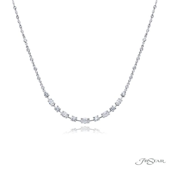 One-of-a-Kind Beauty: Stunning Diamond Necklace with Oval and Round Diamond Pendant