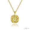 Exquisite Style: Timeless 1.06 ct. GIA Certified Encircled Fancy Yellow Diamond Pendant  Radiant-Cut Fancy Yellow Diamond with Pear-Shaped Diamonds in 18KY Gold
