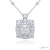 Exquisite Style: One-of-a-Kind 1.10 ct. GIA Certified Encircled Diamond Pendant  Radiant-Cut Diamond with Round & Pear-Shaped Diamonds in Pure Platinum