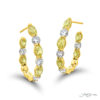 Fancy Yellow and White Diamond Hoop Earrings