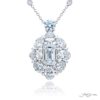 Exquisite Style: Timeless 0.90 ct GIA-Certified Encircled Diamond Pendant  Emerald-Cut Diamond with Round & Oval Diamonds in Pure Platinum