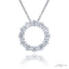 Exquisite Style: Signature Diamond Circle Pendant  Twelve Round Diamonds in Pure Platinum