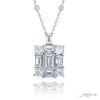 Exquisite Style: Timeless 0.90 ct. GIA Certified Diamond Pendant  Emerald-Cut & Baguette Diamonds in Pure Platinum