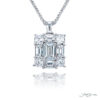 Exquisite Style: Signature GIA-Certified Diamond Pendant  Emerald-Cut Center Diamond & Diamonds in Pure Platinum