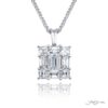 Exquisite Style: Signature GIA-Certified Diamond Pendant  Emerald-Cut Diamond & Diamonds in Pure Platinum