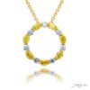 Exquisite Style: Signature Fancy Yellow Diamond Circle Pendant  Oval Fancy Yellow & Round White Diamonds in 18K Yellow Gold