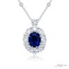 Exquisite Style: Our signature 1.87 ct. Sapphire Pendant  Oval Sapphire with Oval & Round Diamonds in Pure Platinum