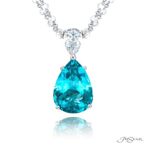 Exquisite Style: One-of-a-Kind 8.19 ct. GIA Certified Pear-Shaped Paraiba Pendant