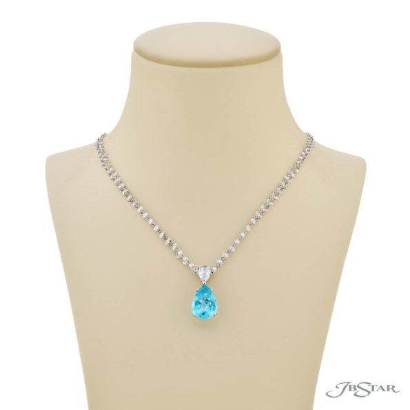 Exquisite Style: One-of-a-Kind 8.19 ct. GIA Certified Pear-Shaped Paraiba Pendant