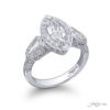0.74 ct. GIA-Certified Marquise Diamond Ring with Kite and Micro Pave Accents in Platinum