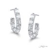 Classic Emerald-Cut Diamond Hoop Earrings in Pure Platinum