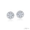 Multi-Cut Floral Diamond Stud Earrings in Platinum