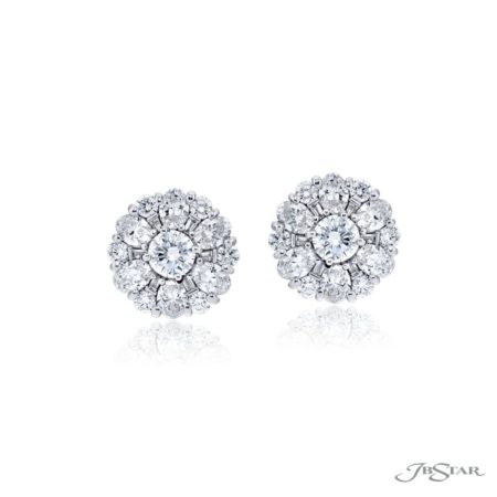 Multi-Cut Floral Diamond Stud Earrings in Platinum Multi-Cut Floral Diamond Stud Earrings in Platinum