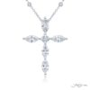 Exquisite Style: Timeless Diamond Cross Pendant  Marquise Diamonds Encircling a Round Diamond in Pure Platinum