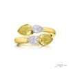 Dazzling Brilliance: GIA-Certified Bezel Twogether Diamond Ring  Pear-Shaped Fancy Yellow and White Diamonds in Platinum & 18K Yellow Gold