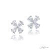 Floral Diamond Stud Earrings in Platinum