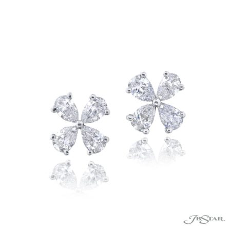 Floral Diamond Stud Earrings in Platinum Floral Diamond Stud Earrings in Platinum