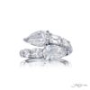 Dazzling Brilliance: 4.02 ctw Certified Twogether Diamond Ring  GIA Pear-Shaped Diamonds with Oval & Emerald-Cut Accents in Pure Platinum
