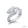 Dazzling Brilliance: 4.02 ctw Certified Twogether Diamond Ring  GIA Pear-Shaped Diamonds with Oval & Emerald-Cut Accents in Pure Platinum