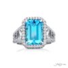 4.99 ct. Emerald-Cut Aquamarine & Diamond Ring in Platinum
