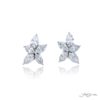 Platinum Pear-Shaped and Marquise Floral Diamond Stud Earrings
