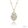 Exquisite Style: Signature GIA-Certified Diamond Pendant  Oval-Cut Diamond Encircled by Oval Diamonds in 18K Yellow Gold