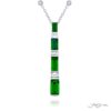 Exquisite Style: One-of-a-Kind 1.80 ctw. Certified Emerald Drop Pendant  Emerald-Cut Emeralds with Emerald-Cut Diamonds in Pure Platinum