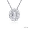 Exquisite Style: Our One-of-a-Kind GIA Certified Diamond Pendant  Emerald-Cut Diamond Encircled by Pear-Shaped Diamonds Handcrafted in Pure Platinum