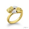 Dazzling Brilliance: GIA Certified Bezel Twogether Diamond Ring  Radiant-Cut Fancy Yellow Diamonds with Pear-Shaped Accents in 18K Yellow Gold
