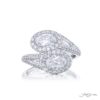 Dazzling Brilliance: 1.42 ctw GIA Certified Twogether Diamond Micro Pave Ring  Oval Diamonds with Tapered Baguette & Micro Pave Diamonds in Pure Platinum
