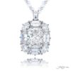 Exquisite Style: Timeless 4.51 ct. GIA Certified Encircled Diamond Pendant Cushion-Cut Diamond with Oval Emerald-Cut & Tapered Baguette Diamonds in Pure Platinum