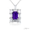 Platinum Emerald-Cut Certified No-Heat Purple Sapphire