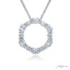 Exquisite Style: Signature Diamond Circle Pendant  Oval & Round Diamonds in Pure Platinum