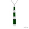 Exquisite Style: One-of-a-Kind 2.42 ctw. Certified Emerald Drop Pendant  Emerald-Cut Emeralds with Square Emerald-Cut Diamonds in Pure Platinum